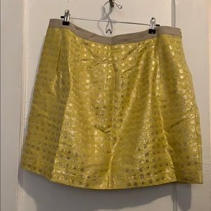 Loft yellow & gold skirt - size 16